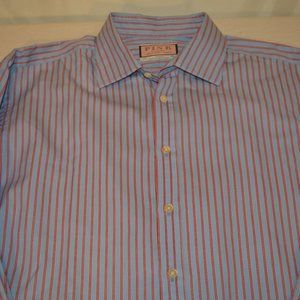 Thomas Pink Jermyn St London Men's Sz 17/35 100% Cotton Striped Button Up Shirt